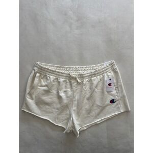 Champion Womens Iconic Short Unbleached Cotton Cream Sweat Shorts 3X